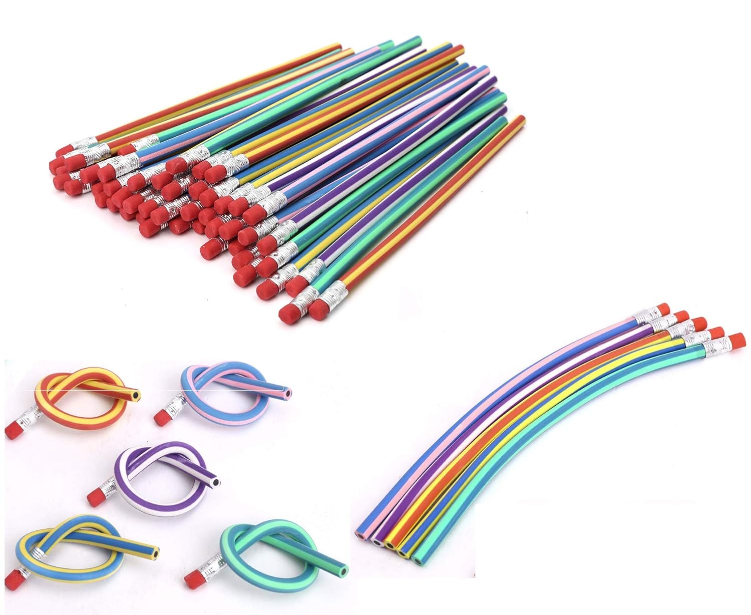 Flexible Bendy Pencils Magic Bend Kids Children School Fun Equipmen